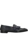 Doucal's Fringed Buckle Loafers In Black
