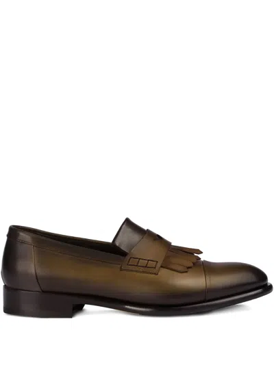 DOUCAL'S FRINGED LEATHER LOAFERS