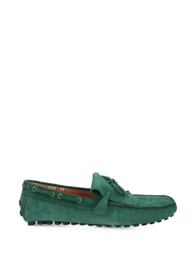Doucal's Man Loafers Green Size 8.5 Leather