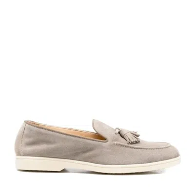 Doucal's Grey Tassel-embellished Calf Leather Loafers In Multi