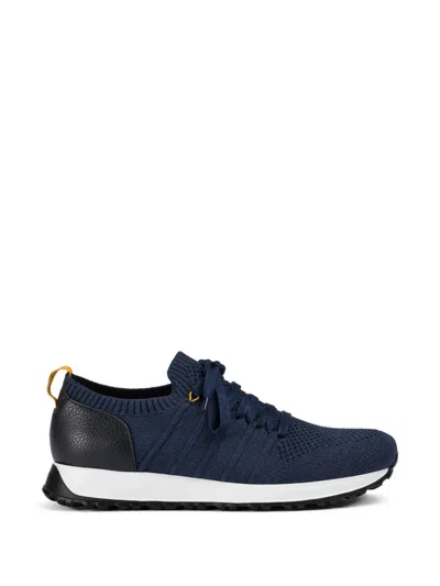Doucal's Heel-detail Sneakers In Blue