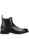 Doucal's Polished Leather Ankle Boots With Elastic Side Panels In Multi