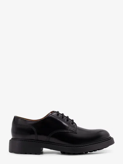 Doucal's Horse Lace Up Leather Shoes In Black
