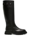 Doucal's Knee-high Leather Boots In Black