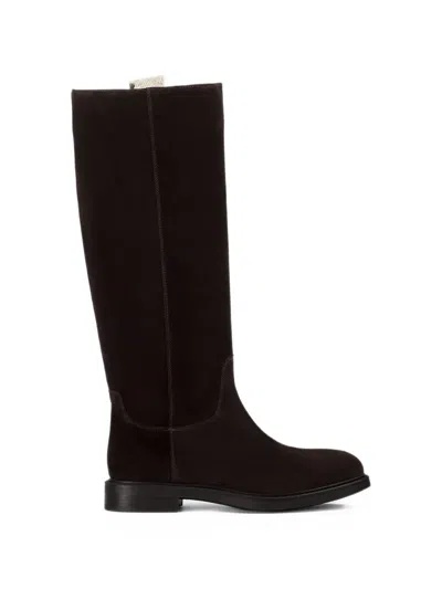 Doucal's Knee-high Leather Boots In Brown