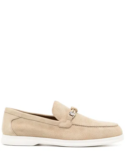 Doucal's Knot-detail Mesh Loafers In Neutrals