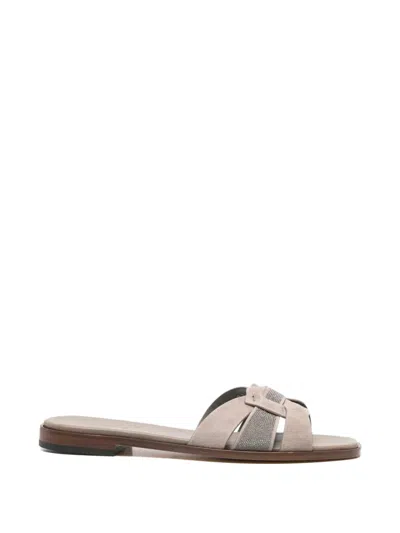 Doucal's Knotted Suede Sandals In Multi