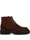 Doucal's Lace-up Boots In Red