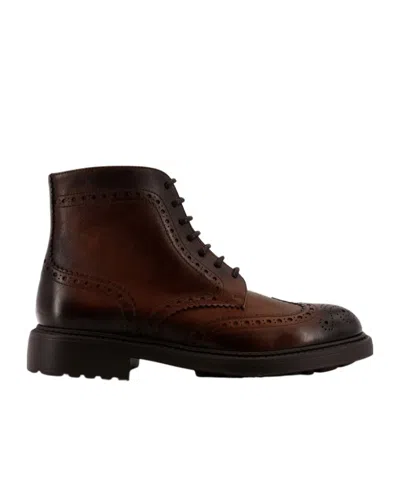 DOUCAL'S LACE-UP BROGUE BOOTS