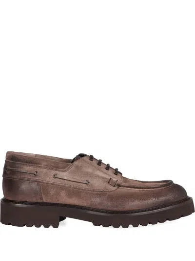 Doucal's Leather Lace-up Shoes In Brown