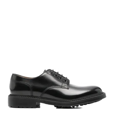 Doucal's Lace-up Leather Derby Shoes In Black