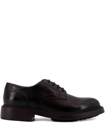 Doucal's Lace-up Leather Derby Shoes In Brown