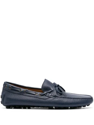 Doucal's Lace-up Leather Loafers In Blau