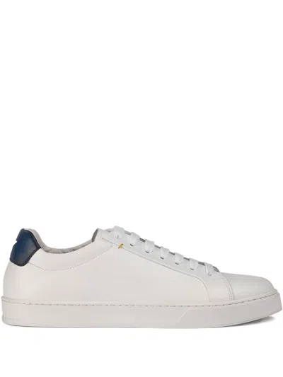 Doucal's Lace-up Leather Sneakers In White