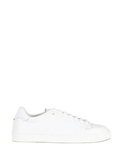 Doucal's Soft Nappa Leather Sneakers With Memory Foam Insole For Men In White