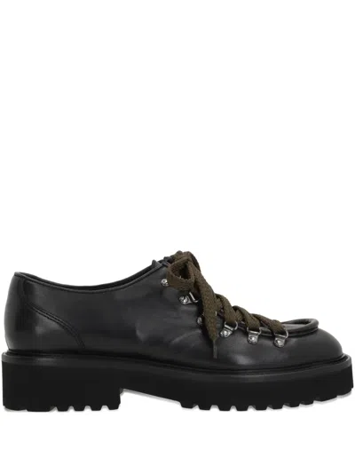 Doucal's Lace-up Lug-sole Derby Shoes In Black