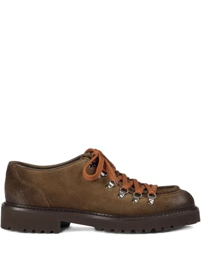 Doucal's Lace-up Suede Derby Shoes In Brown