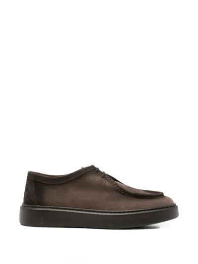 Doucal's Lace-up Boat Shoes In Animal Print