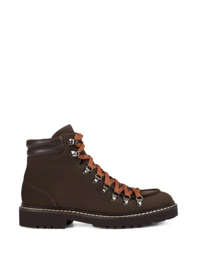 Doucal's Lace-up Calf Suede Ankle Boots In Multi