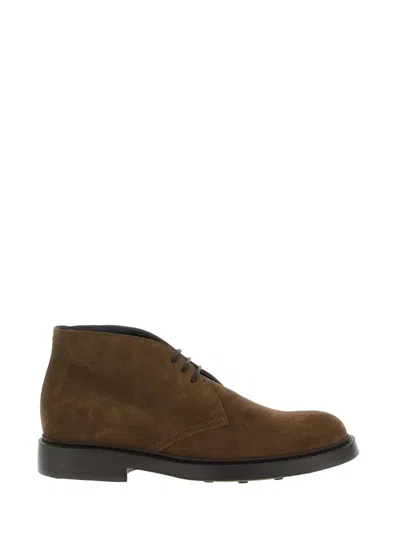 Doucal's Lace-up Suede Boots In Brown