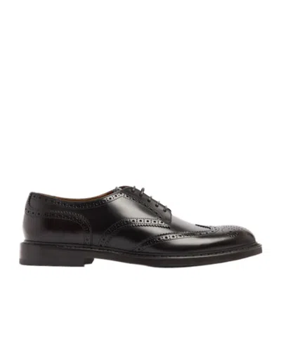 Doucal's Leather Brogue Lace-up Shoes In Black