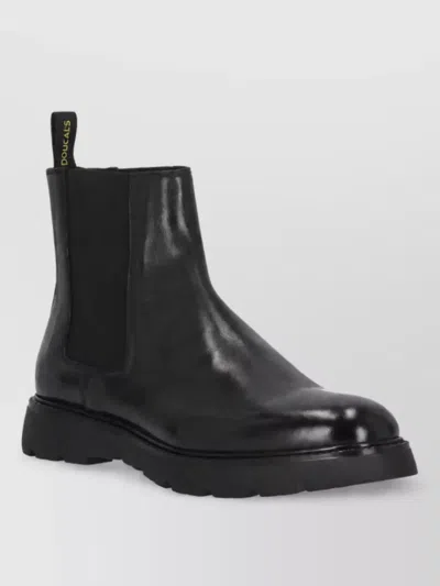 Doucal's Leather Chelsea Ankle Boots In Animal Print