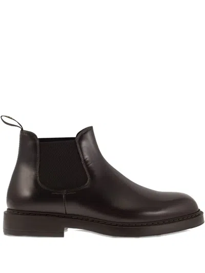 Doucal's Leather Chelsea Ankle Boots In Brown