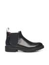 Doucal's Elastic-band Leather Boots In Black