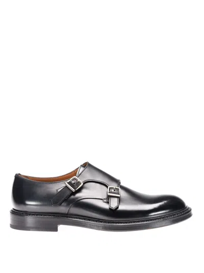 Doucal's Leather Classic Monk Straps In Black