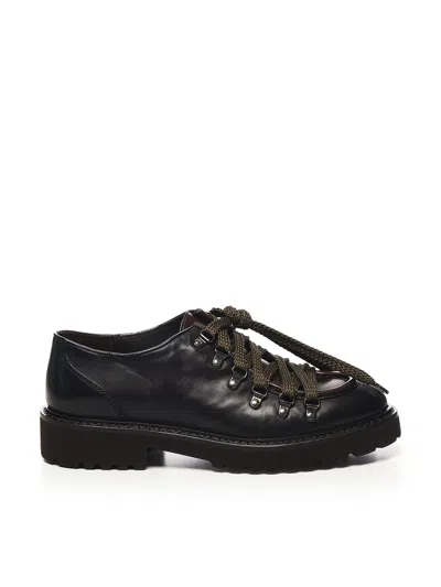 Doucal's Leather Derby Lace-up Shoes In Black
