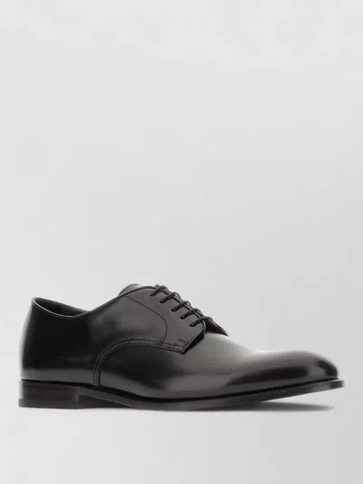 Doucal's Leather Derby Lace-up Shoes In Black
