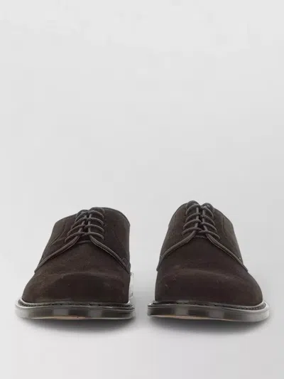 Doucal's Leather Derby Shoes In Brown