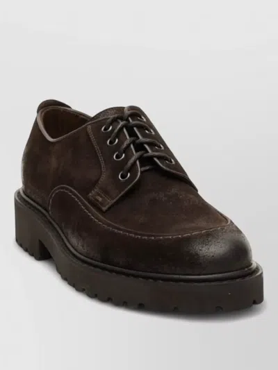 Doucal's Leather Derby Shoes In Blue