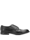 Doucal's Triumph Blue Leather Lace Up Shoes In Black