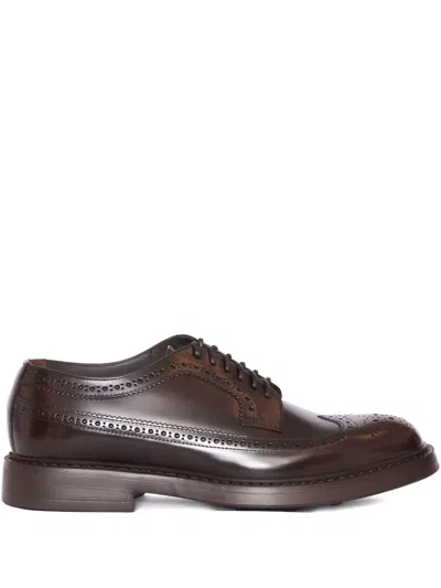 Doucal's Leather Derby Shoes In Brown