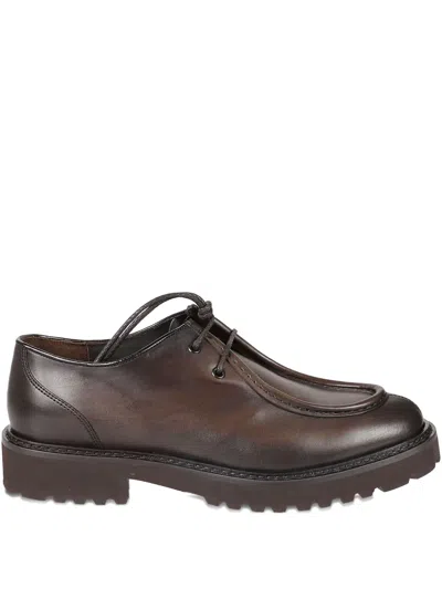 Doucal's Leather Derby Shoes In Brown
