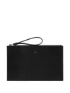Doucal's Leather Document Pouch In Black