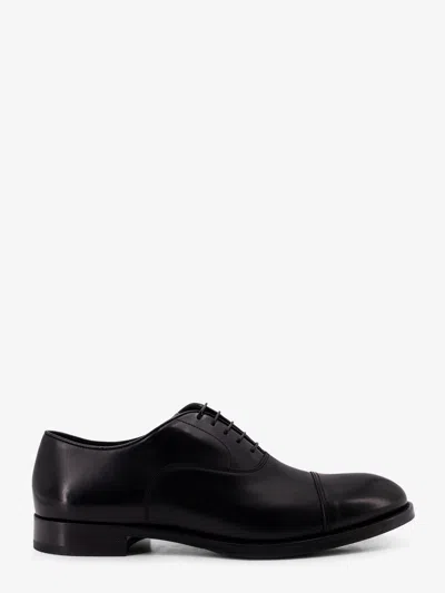 Doucal's Leather Lace Up In Black