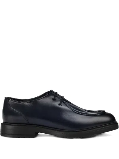 Doucal's Leather Lace-up Derby Shoes In Blue