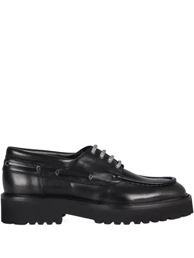 DOUCAL'S LEATHER LACE-UP LOAFERS