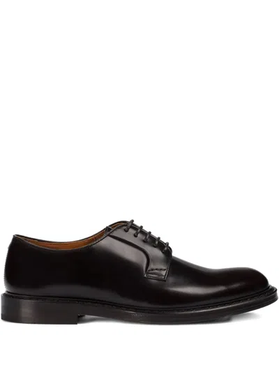Doucal's Leather Lace-up Loafers In Brown