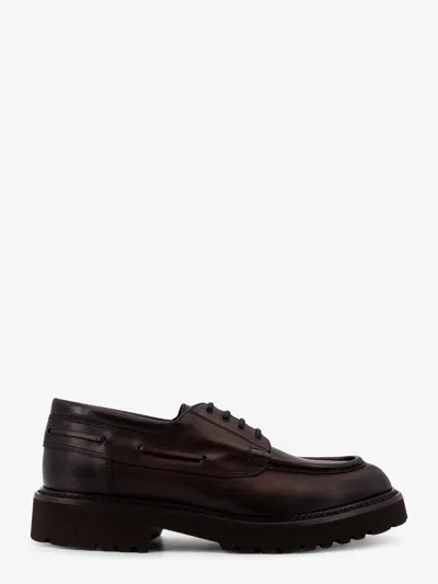 Doucal's Leather Lace-up Shoe In Brown