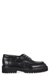 Doucal's Leather Lace-up Loafers In Black