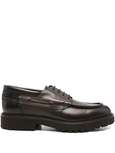 Doucal's Leather Lace-up Shoes In Brown