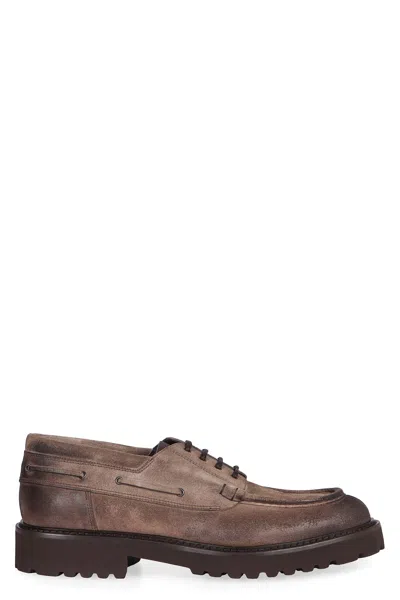 Doucal's Leather Lace-up Shoes In Brown