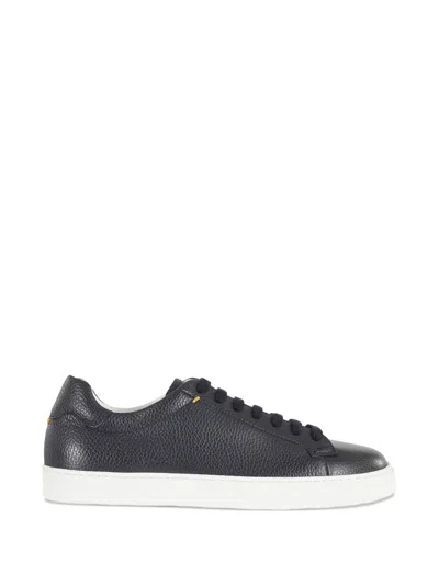 Doucal's Leather Lace-up Sneakers In Blue