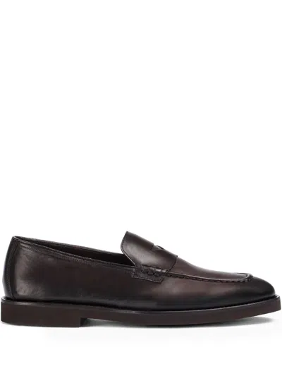 Doucal's Leather Loafers In Black