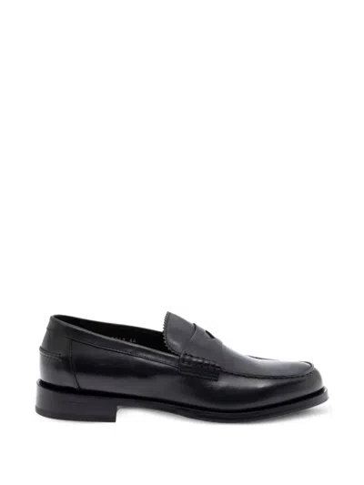 Doucal's Penny - Leather Loafer In Black