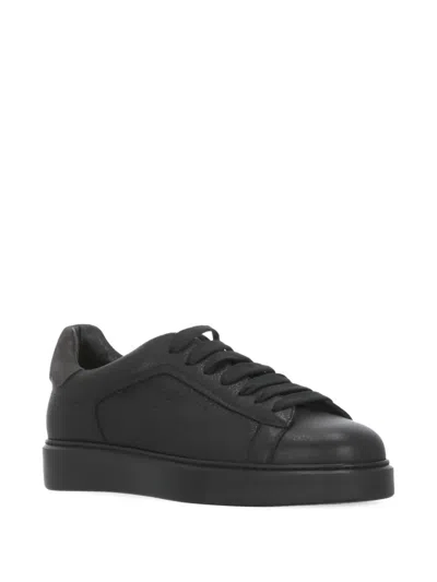 Doucal's Leather Low-top Sneakers In Black