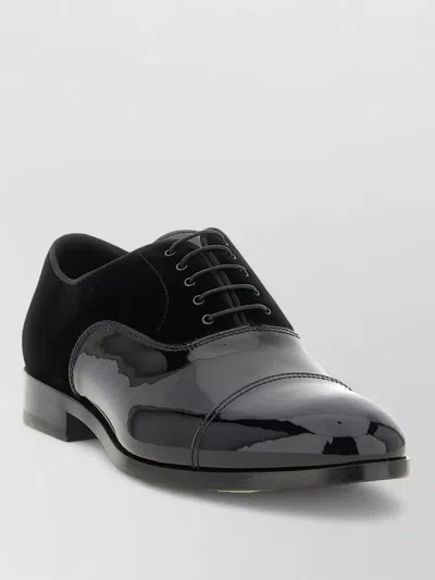 Doucal's Leather Oxford Derby Shoes In Black